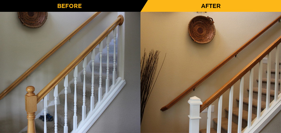 Staircase Remodel Before and After Photo